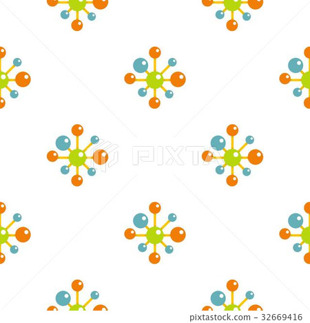 Chemical and physical atoms pattern flat 32669416