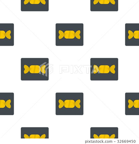 Candy in yellow wrap pattern flat 32669450