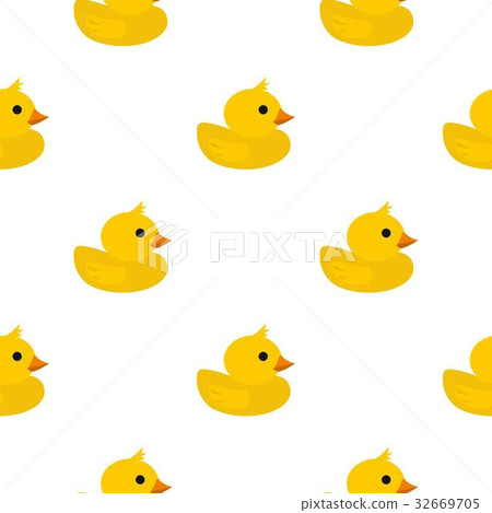 Yellow rubber duck pattern flat 32669705