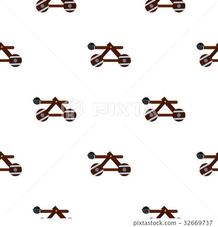 Medieval siege catapult pattern flat 32669737