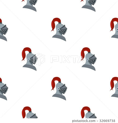 Medieval knight helmet pattern flat Medieval knight helmet pattern flat 32669738