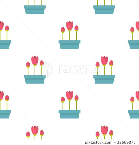 Box with flowers pattern flat Box with flowers pattern flat 32669875