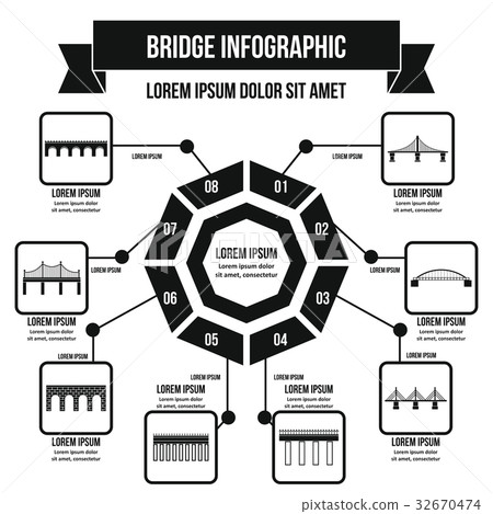 Bridge infographic concept, simple style Bridge infographic concept, simple style 32670474
