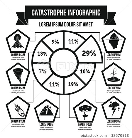 Catastrophe infographic concept, simple style 32670518