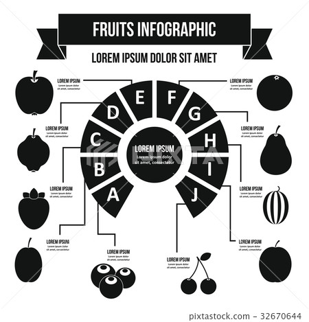 Fruit infographic concept, simple style 32670644