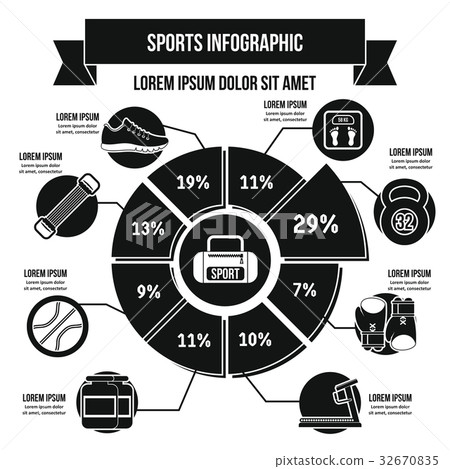 Sport equipment infographic concept, simple style 32670835