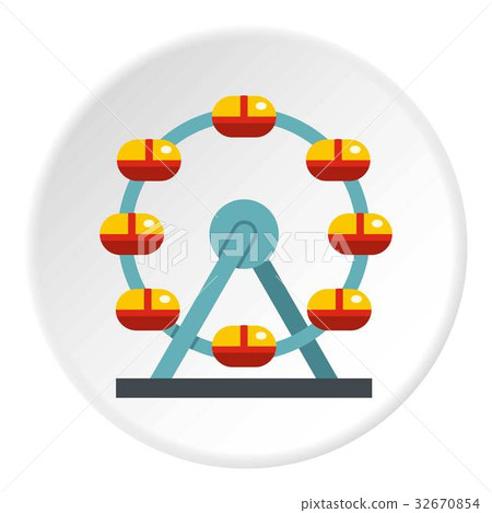 Huge ferris wheel, Canada icon circle 32670854