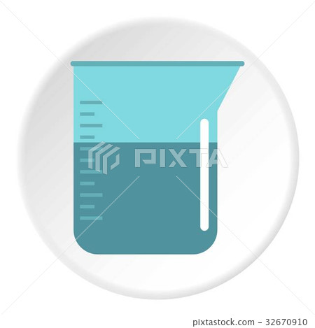 Blue measuring cup with water icon circle - Stock Illustration ...
