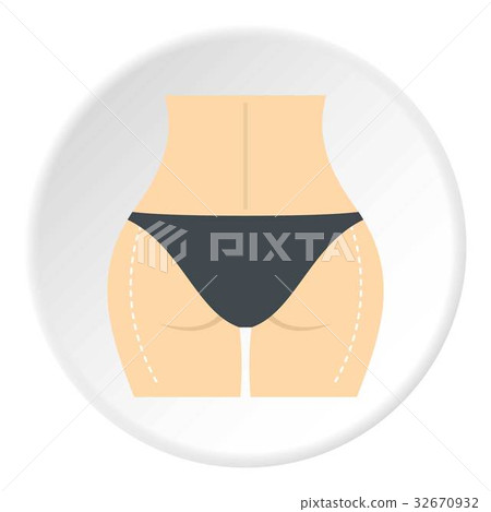 Woman buttocks marked on hips icon circle Woman buttocks marked on hips icon circle 32670932