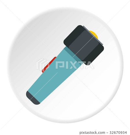 Hand flashlight icon circle Hand flashlight icon circle 32670934