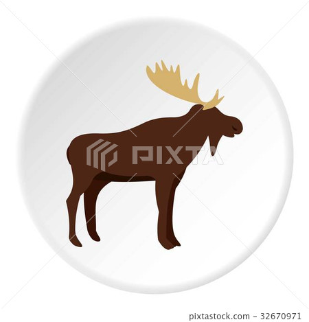 Wild elk icon circle Wild elk icon circle 32670971
