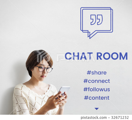 Chat Room Speech Bubble with Quotation Mark Chat Room Speech Bubble with Quotation Mark 32671232