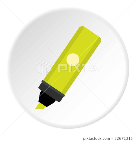 Yellow sheet of paper for notes icon circle 32671315