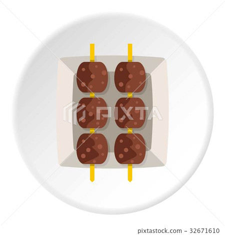 Meat shashlik icon circle Meat shashlik icon circle 32671610