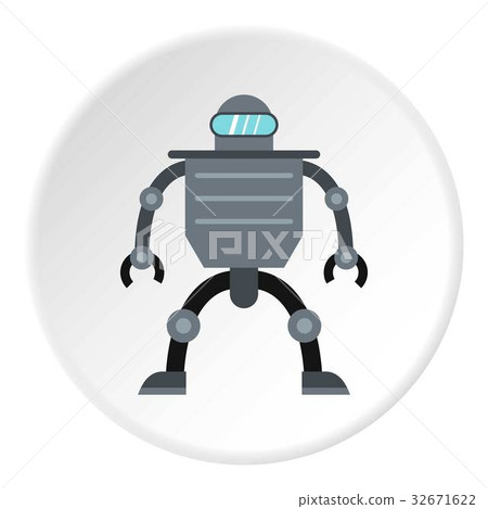 Cyborg robot icon circle 32671622