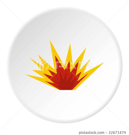 Nuclear explosion icon circle 32671874