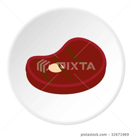Grilled beef steak icon circle - Stock Illustration [32671969] - PIXTA