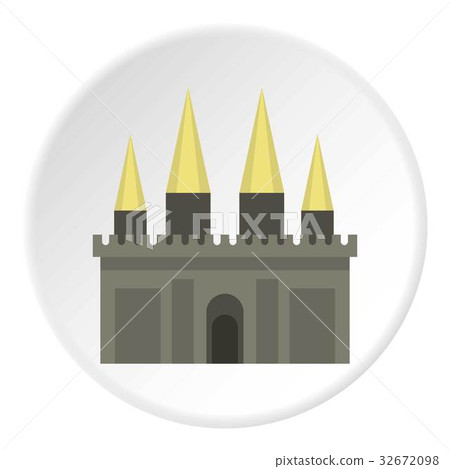 Ancient castle palace icon circle 32672098