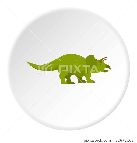 Green styracosaurus dinosaur icon circle Green styracosaurus dinosaur icon circle 32672165
