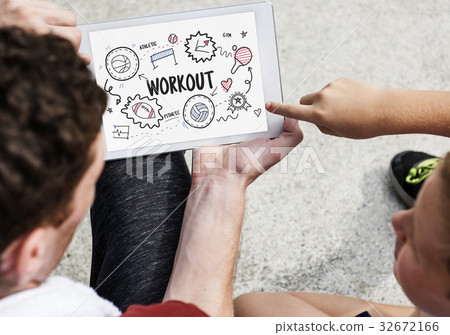 People working on laptop network graphic overlay People working on laptop network graphic overlay 32672166