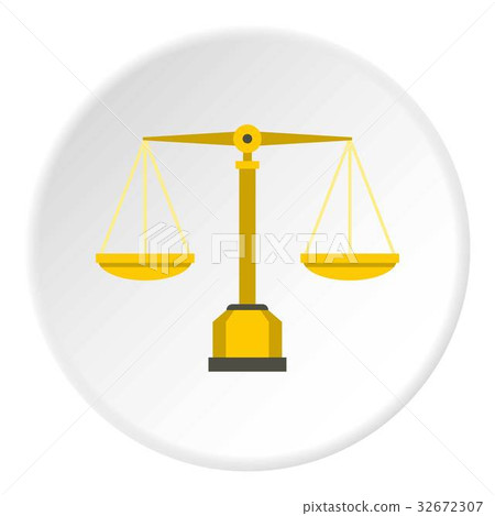 Gold scales of justice icon circle - Stock Illustration [32672307] - PIXTA