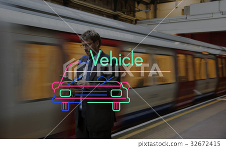 City Life Rush Hour with Car Icon and Word City Life Rush Hour with Car Icon and Word 32672415
