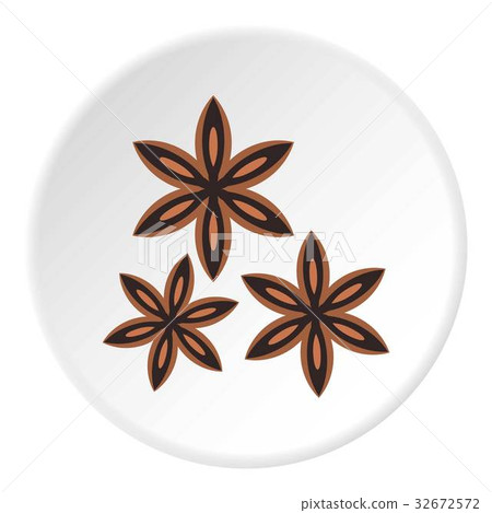 圖庫插圖: star anise spice icon circle