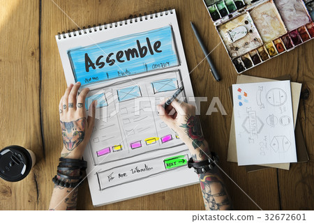 Product Design Drawing Website Graphic 32672601