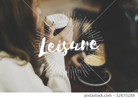 Coffee Break Time Lifestyle Relax Word Graphic 32673289