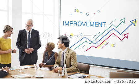 Workers working on screen network graphic overlay 32673810