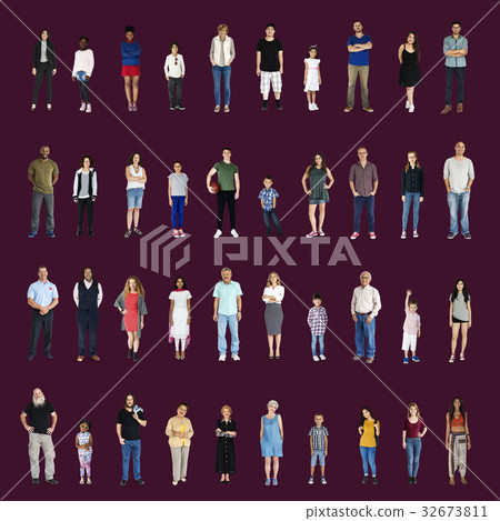 Diversity People Set Gesture Standing Together Studio Isolated Diversity People Set Gesture Standing Together Studio Isolated 32673811
