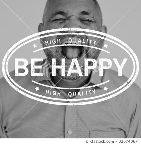 Be Happy Motivation Word on Shouting Man Backgroud Be Happy Motivation Word on Shouting Man Backgroud 32674067