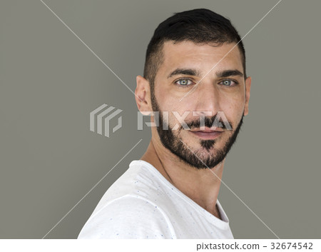 Middle Eastern Man Casual Studio Portrait 32674542