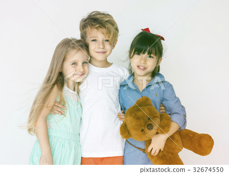 Group of Kids Friends Standing Together 32674550