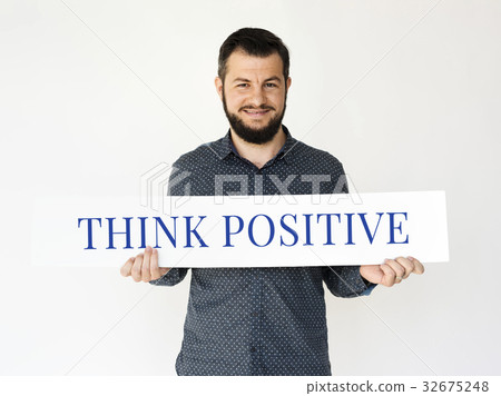 Man holding banner network graphic overlay Man holding banner network graphic overlay 32675248