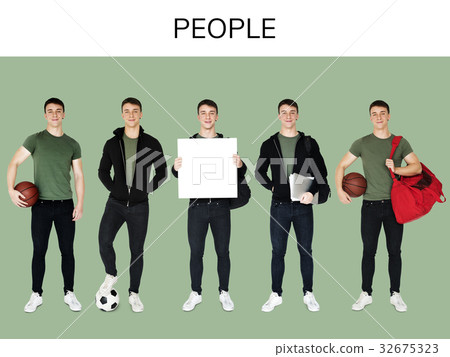 Young Adult Man Sport Player Studio Portrait Isolated 32675323