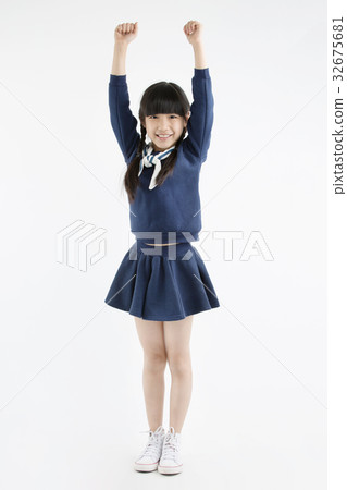 Happy little Asian child smiling and dancing Happy little Asian child smiling and dancing 32675681
