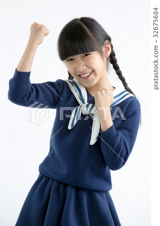 Happy little Asian child smiling and dancing Happy little Asian child smiling and dancing 32675684