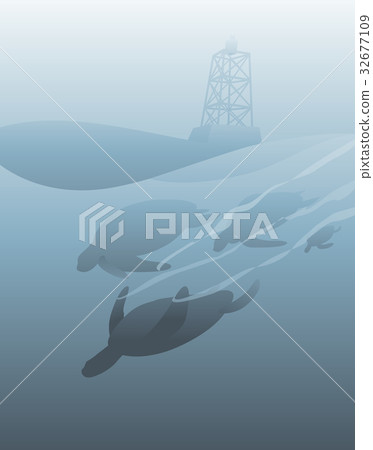 Sea Life Lighthouse Vector Concept Sea Life Lighthouse Vector Concept 32677109