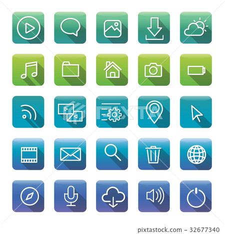 Icon Collection Vector Application Content Concept 32677340