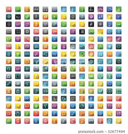 Icon Collection Vector Application Content Concept 32677494