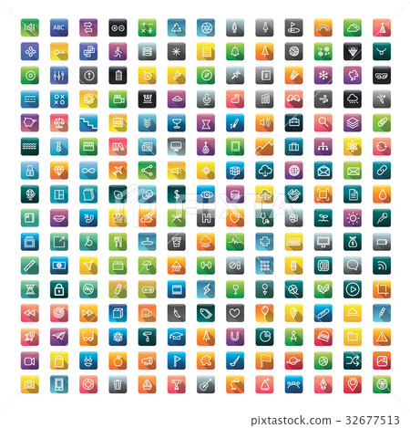 Icon Collection Vector Application Content Concept Icon Collection Vector Application Content Concept 32677513
