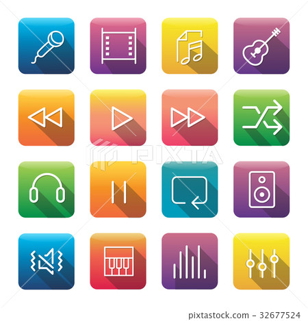 Icon Collection Vector Music Media Concept 32677524