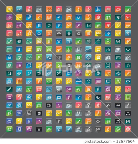 Icon Collection Vector Application Content Concept 32677604