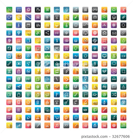Icon Collection Vector Application Content Concept 32677606