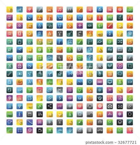 Icon Collection Vector Application Content Concept Icon Collection Vector Application Content Concept 32677721