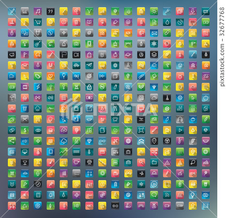 Icon Collection Vector Application Content Concept 32677768