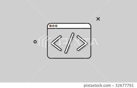 Coding Programming Icon Vector Concept - Stock Illustration [32677791 ...