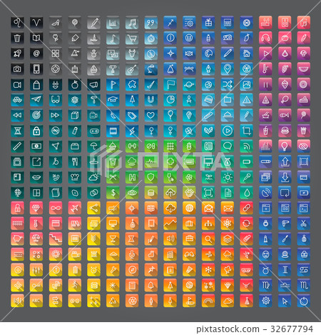Icon Collection Vector Application Content Concept 32677794