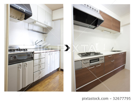 整修前後的系統廚房 整修前後的系統廚房 32677795